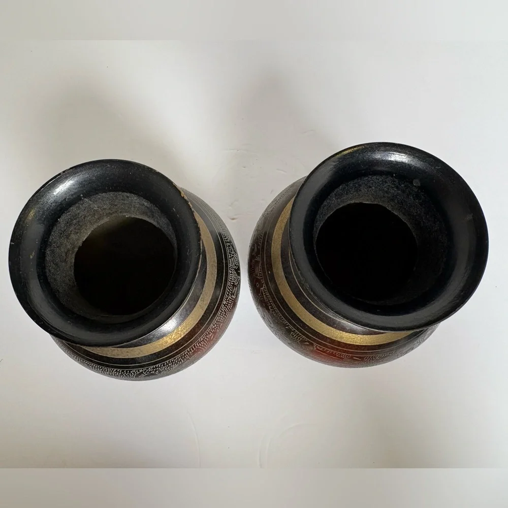 Vintage Asian Peacock/Floral Decorative Vases